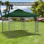 Toile de rechange pour tonnelle toile de pavillon 3x3 imperm�able vert fonc�