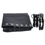 Toile de rechange pour transat avec 4 corde elastiquekit remplacement chaise longue - noir 160 x 43 cm ...
