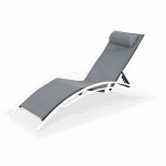 Toile de remplacement pour bain de soleil louisa. en aluminium et textilne. avec ttire - gris / anthracite ...