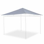 Toile de toit grise pour tonnelle 3x3m elusa - toile de rechange pergola. toile de remplacement