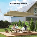 Toile de toit pour pergola tonnelle r�tractable de 3 x 3 m - beige
