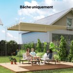 Toile de toit pour pergola tonnelle r�tractable de 4 x 3 m - beige