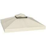 Toile pour tonnelle - outsunny - 3 x 3 m - 2 niveaux - protection upf30 + - trous de drainage - crème ... Toile pour tonnelle - outsunny - 3 x 3 m - 2 niveaux - protection upf30 + - trous de drainage - crème ...