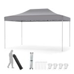 Toile de tonnelle pliante 300 x 445 cm - costway - 10 - 12 personnespop - up hauteur r�glable 188 - 208cm ...