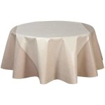 Toilinux - nappe en toile cire ronde stowe - diam. 135 cm - ecru