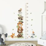 Toise murale enfant 50 - 150 cm - tableau de hauteur animaux de la for�t - stickers muraux pour cr�che ...