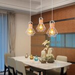Tokius 3 lampes suspension luminaire industrielle moderne lustre suspension vintage en fer bois blanc ...