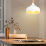 Tokius lustre suspension r�tro lampe e27 blanc suspension luminaire moderne en m�tal bois pour chambre ...