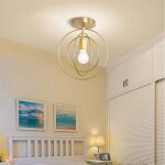 Tokius plafonnier rtro industrielle en mtal diy lustre dor boule 360 rgble luminaire plafond 30 ...