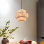 Tokius suspension luminaire en bambou naturel lustre e27 en rotin fait  la main design lanterne tresse ...