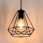Tokius suspension luminaire industrielle lustre vintage en fer r�tro cage design noir lampe e27 pour ...