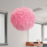 Tokius suspension luminaire moderne en plumes lustre intrieur rose chambre salon chambre denfant d30cm ...