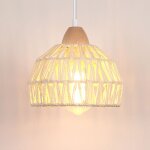 Tokius suspension luminaire moderne en rotin naturel lustre e27 papier boh�me lampe suspendue blanc pour ...