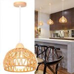 Tokius suspension luminaire r�tro en rotin bois lampe suspendue papier boh�me lustre e27 marron pour ...