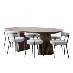 Tokyo ensemble pour salle � manger table � manger avec 2 rallonges �120x120 - 160 - 200 cm smoked et ...