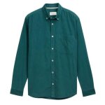Tom tailor - chemise en velours - verte - m - vert fonc� - chemises homme