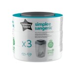 Tommee tippee lot de 3 recharges de poubelle  couches pour simplee sangenic protection anti - odeur ...