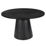 Tommy - 130 - table � manger ronde en bois de manguier noir d130 cm