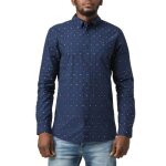 Tommy hilfiger pour des hommes chemise  manches longues en popeline slim fit bleu