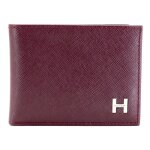 Tommy hilfiger portefeuille en cuir pour cartes de crdit bordeaux