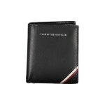 Tommy hilfiger portefeuille en cuir noir lgant avec des dtails de contre - contrasisation