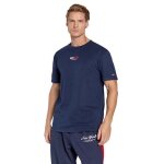 Tommy hilfiger - t - shirt tommy jeans homme bleu flag regular fit