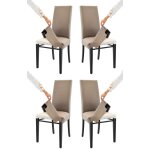 Tommychairs - set 4 chaises avec housse amovible jazz structure en htre aniline noire dossier recouvert ...