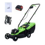 Tondeuse 1600w avec 1 batteries 2 chargeurs moteur brushless coupe 33 cm 3600rpm 30l hauteur r�glable ...