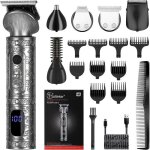Tondeuse barbe cheveux professionnelle pour homme avec lame en t rasoir kit de coupe de cheveux chauve ... Tondeuse barbe cheveux professionnelle pour homme avec lame en t rasoir kit de coupe de cheveux chauve ...
