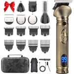 Tondeuse barbe homme tondeuse cheveux professionnel avec lame en t rasoir �lectriques hommes nez oreilles ...
