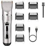 Tondeuse cheveux professionnelle ipx7 tondeuse  cheveux lcd de lame cramique avec peigne de rglage ...