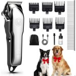 Tondeuse pour chien kit de toilettage sans fil moteur puissant 7000 tr / min lames en c�ramique tranchantes ...