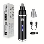 Tondeuse nez et oreilles unisexe rechargeable par usb �pilateur indolore pour sourcils et visage