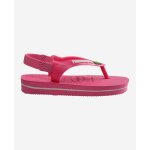 Tongs b�b� - havaianas - brasil logo ii - couleur pink flux / white - lani�re �lastique - confort optimal ...