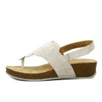 Tongs femme - atema ? daim beige - talon compens�