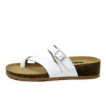 Tongs femme - bionatura - cuir blanc - talon compens 4cm - semelle antiglisse - made in italy