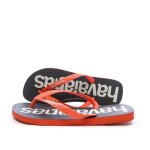 Tongs noir / rouge homme havaianas logomania