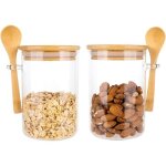 ®tonlrgy 2 bocaux hermétiques récipients de conservation en verre avec couvercles à cuillère en bois400ml ... ®tonlrgy 2 bocaux hermétiques récipients de conservation en verre avec couvercles à cuillère en bois400ml ...