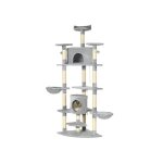 �tonlrgy grand arbre � chat 200 cm xxl avec trou pour chat hamac pour grands chats gris clair