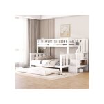 �tonlrgy lit superpos� 90 x 200 cm et 140 x 200 cm avec sommier � lattes (matelas non inclus) blanc