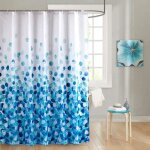 �tonlrgy rideau de douche en tissu imperm�able et anti - moisissure avec crochets antibact�rien bleu ...