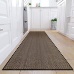 �tonlrgy tapis de cuisine devant evier antid�rapant en caoutchouc et lavable lin noir 45 * 75cm1pc