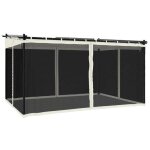 Tonnelle autoportante - vidaxl - 4x3 m - cr�me - parois en filet - toit r�tractable - acier - polyester ...