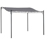 Tonnelle - barnum pergola mtal gris 297x297cm pour jardin terrasse balcon rsistante aux intempries ...