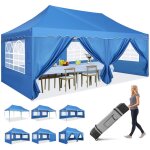 Tonnelle pliante 3x6 imperm�able avec 6 parois lat�rales barnum pliante avec construction � une pouss�e ...