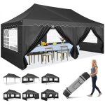 Tonnelle barnum pliante 3x6 de jardin ext�rieur professionnel avec 6 paroisnoir