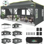 Tonnelle barnum pliante 3x6 pop up tonnelle de jardin exterieur imperm�able avec ventilation - gris