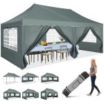 Tonnelle barnum pliante 3x6 de jardin ext�rieur professionnel avec 6 parois gris