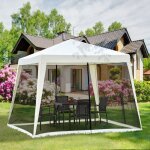 Tonnelle barnum style colonial dim. 3l x 3l x 245h m 4 moustiquaires 2 zipp�es beige noir