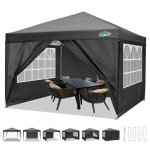 Tonnelle de jardin 3x3m tonnelle barnum tente pour jardins camping plage - noir